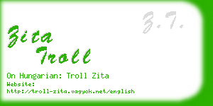 zita troll business card